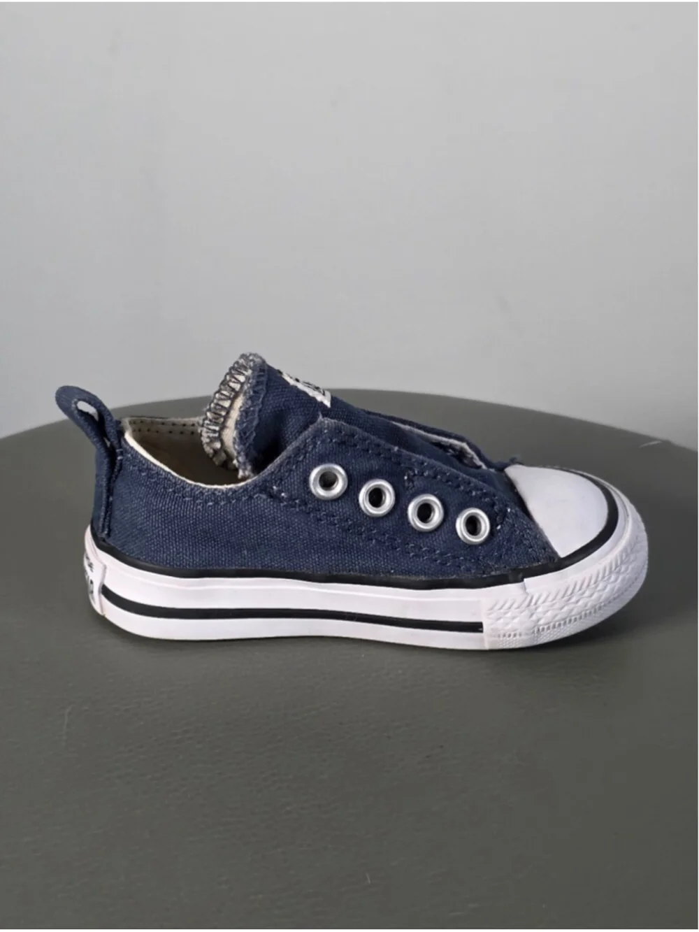 Converse Chuck Taylor All Star Slip On Toddler Sneakers Blue Canvas Shoes 4